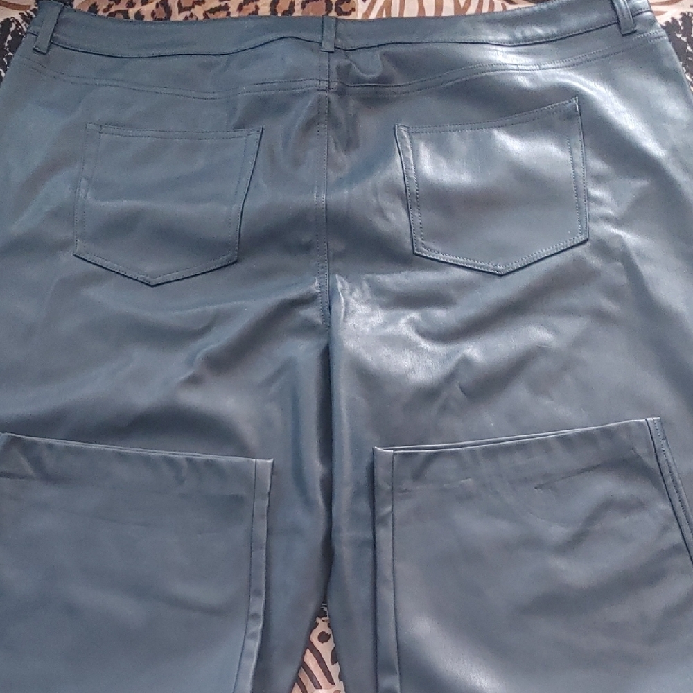 Joe Fresh Teal Faux Leather Pants Sz 22W